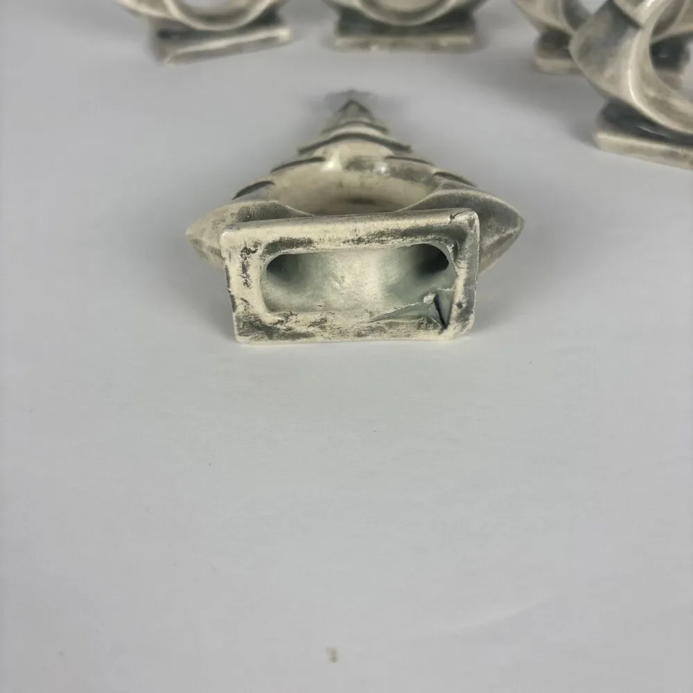 Ceramic Christmas Tree Holiday Napkin Rings Holders Set Of 6